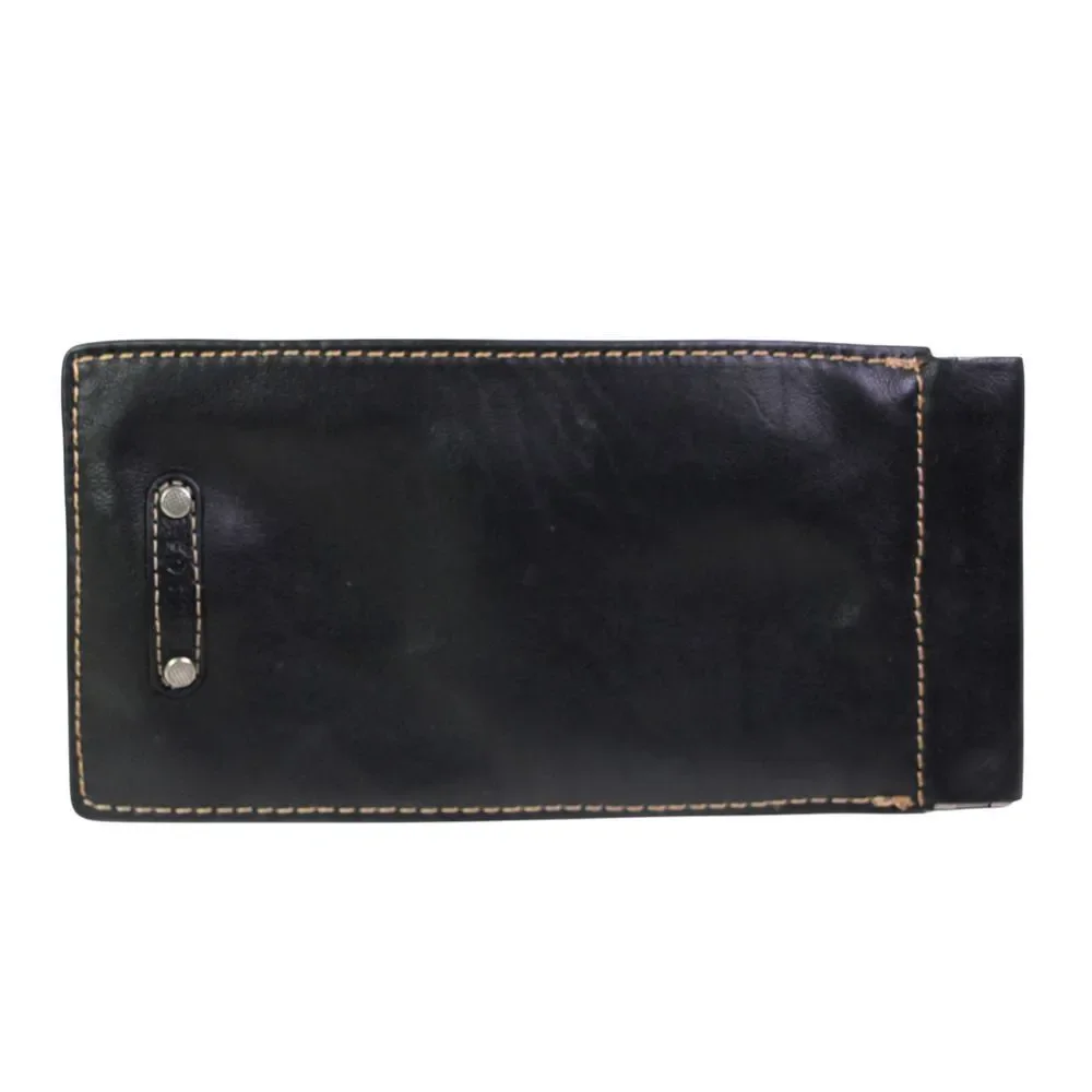 Fossil BLACK GENUINE LEATHER GLASSES SUNGLASSES CASE Sz 7"x3.5" - Picture 2 of 9